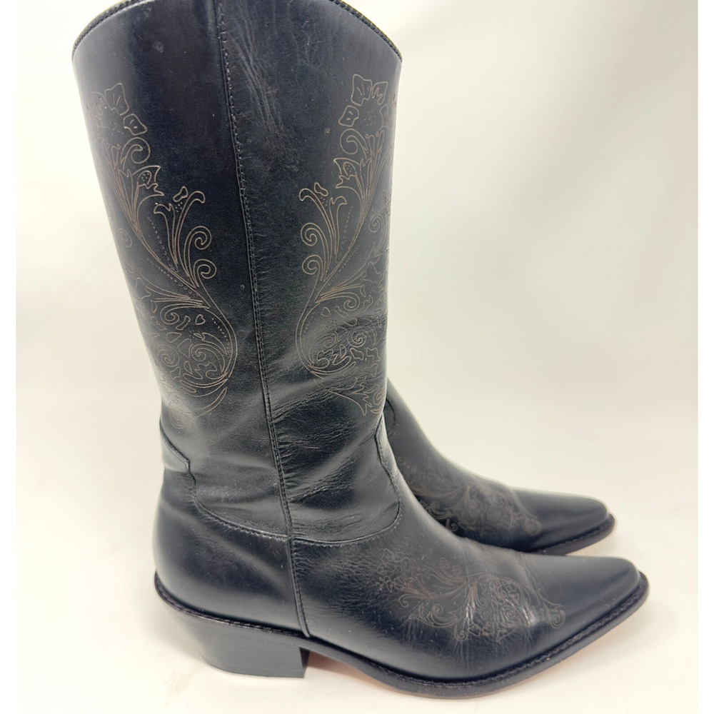 Matisse Western Boots Womens Sz 8 Black Brazilian Leather Cowboy Cowgirl